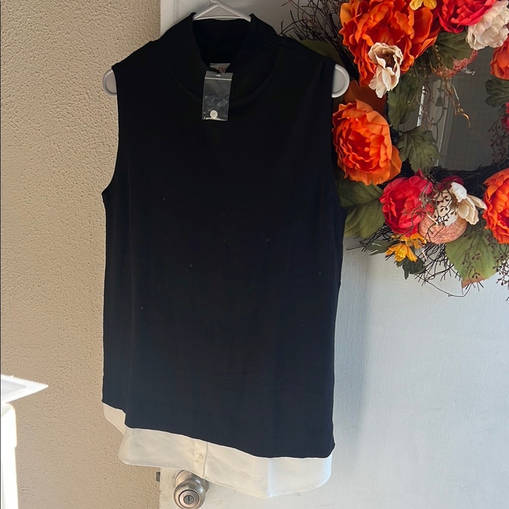 Elegant Black Mandarin Collar Sleeveless Tank